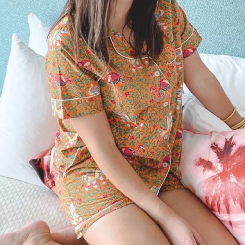 Print Fresh Flamenco - Pajama Shorts - Clementine - M